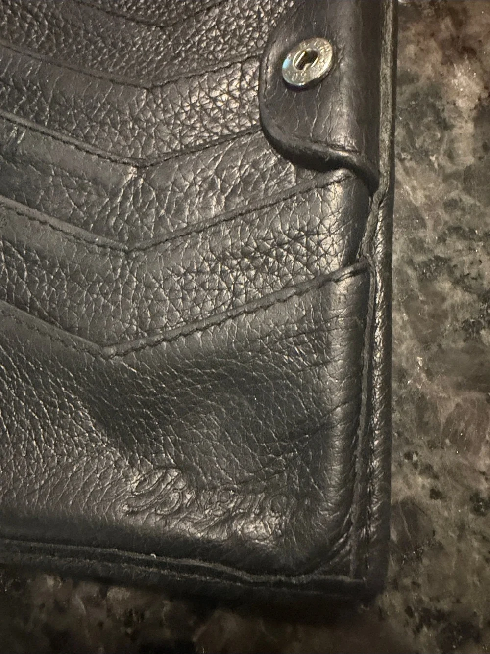 Coach Black Embossed Medallion Leather Wallet Phone Case